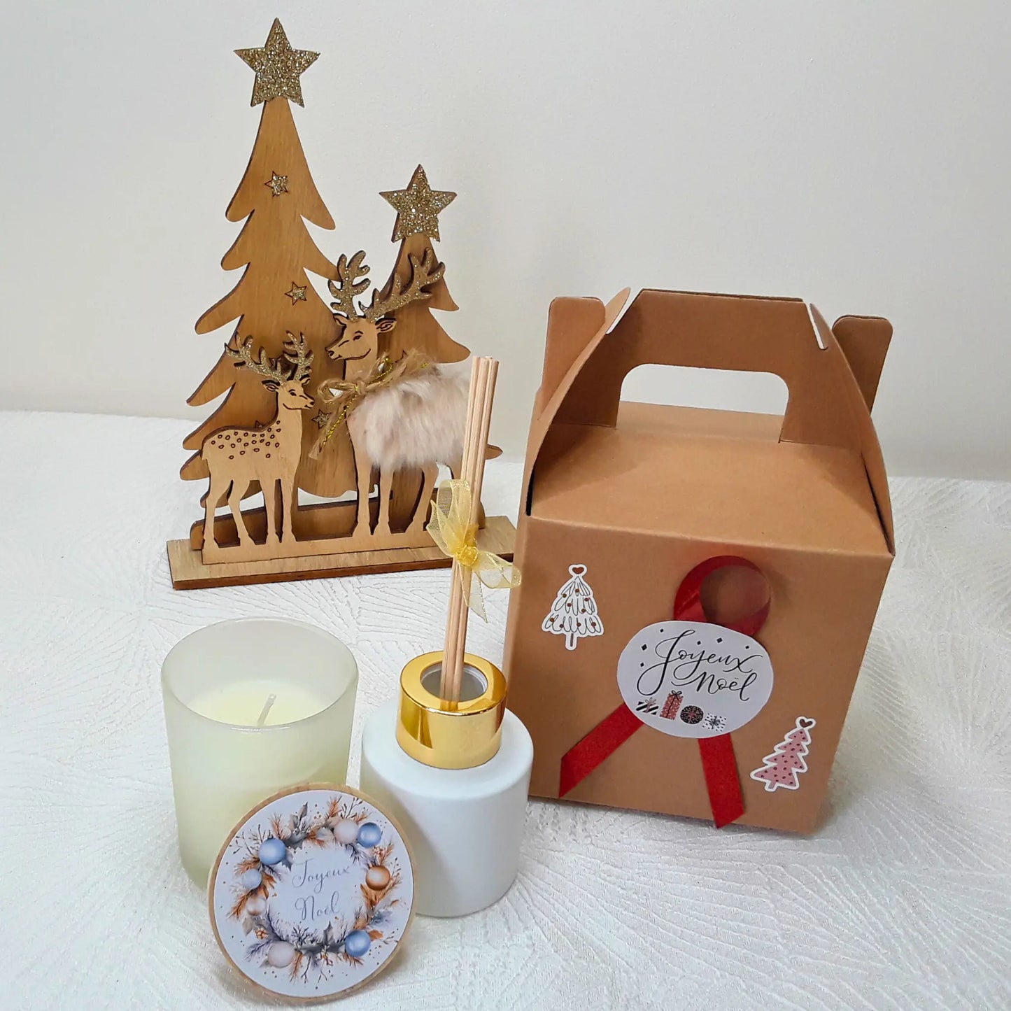Coffret Bougie & Diffuseur – Cadeau Noël cocooning parfumé
