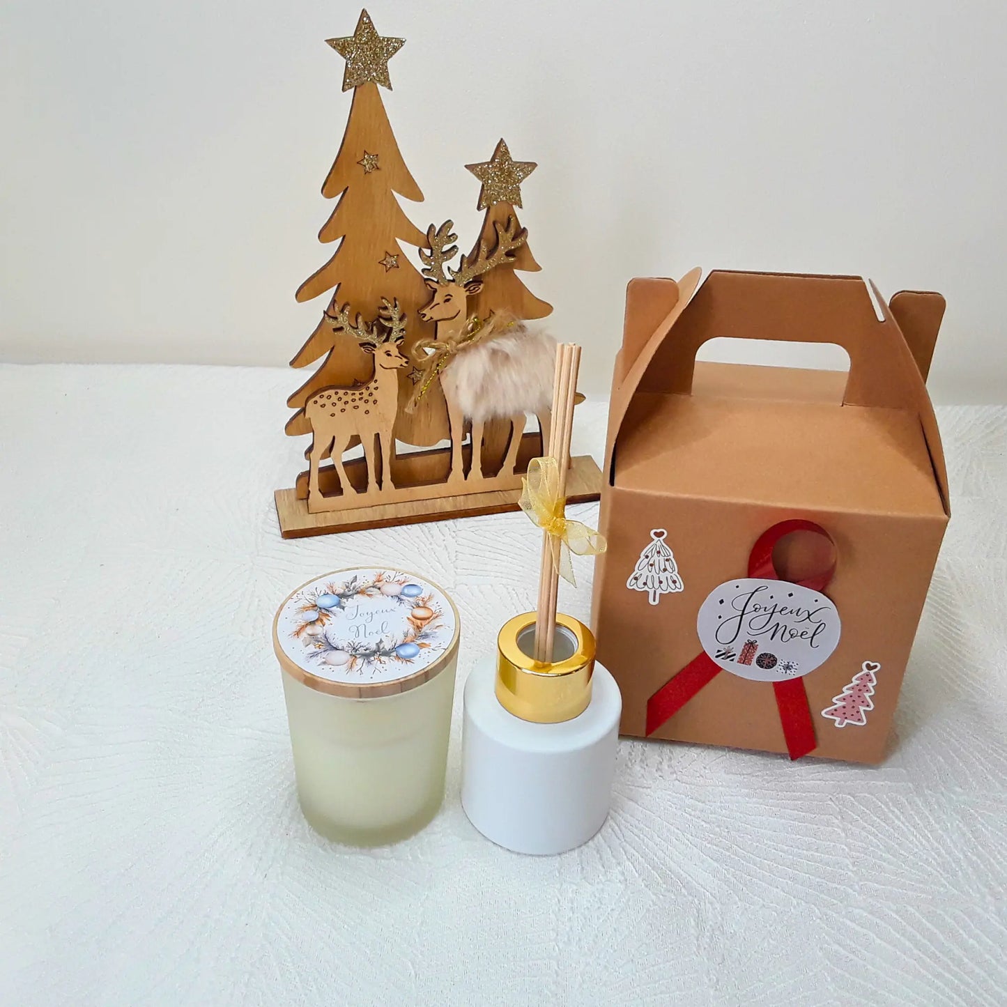 Coffret Bougie & Diffuseur – Cadeau Noël cocooning parfumé