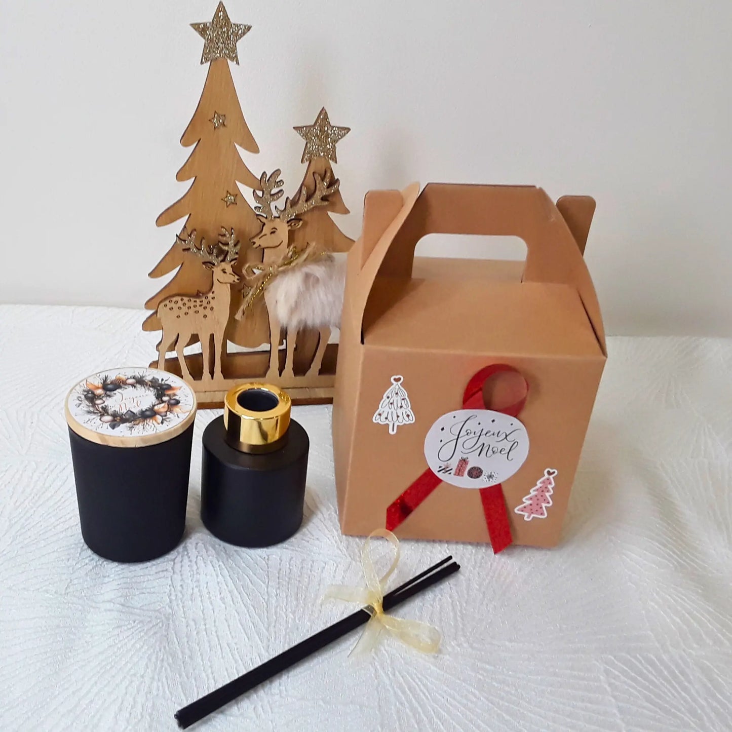 Coffret Bougie & Diffuseur – Cadeau Noël cocooning parfumé