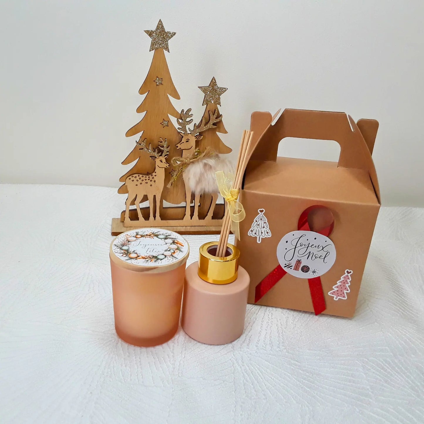 Coffret Bougie & Diffuseur – Cadeau Noël cocooning parfumé