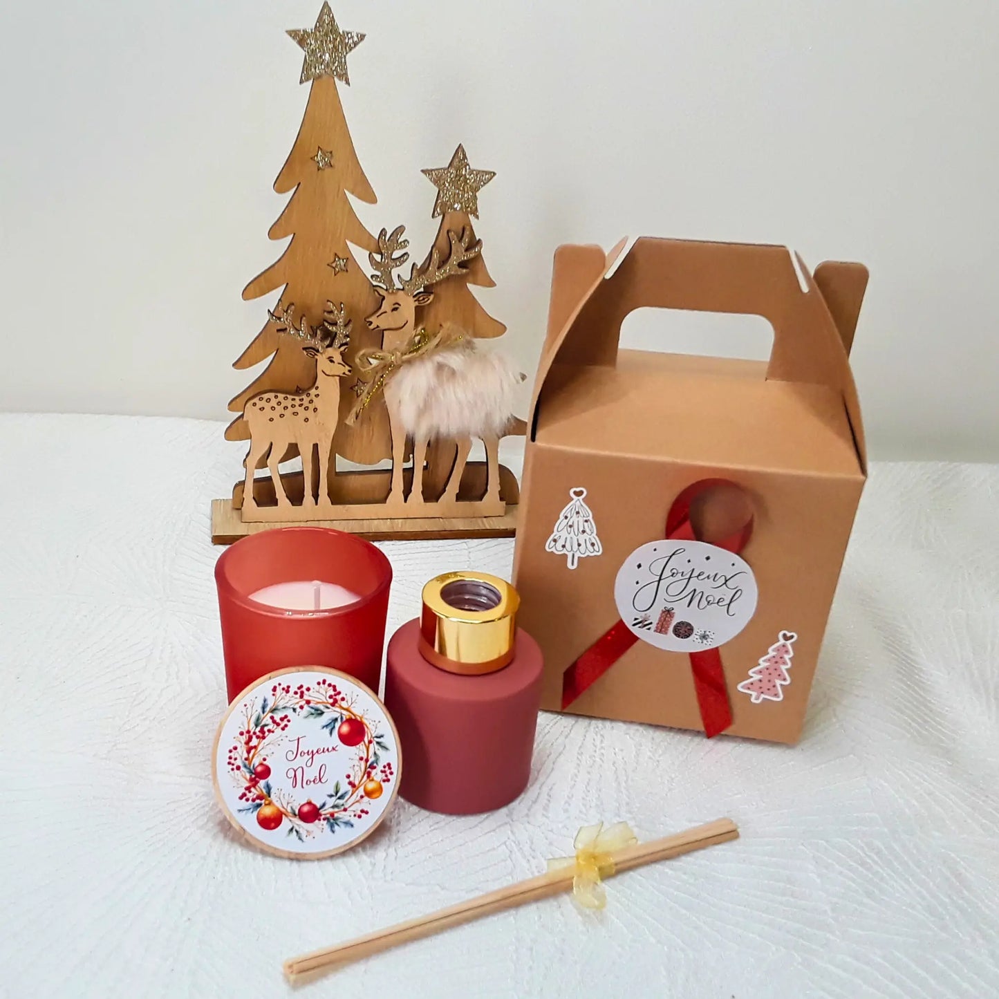 Coffret Bougie & Diffuseur – Cadeau Noël cocooning parfumé