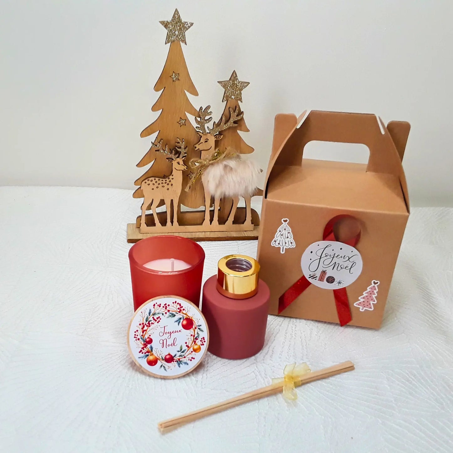 Coffret Bougie & Diffuseur – Cadeau Noël cocooning parfumé