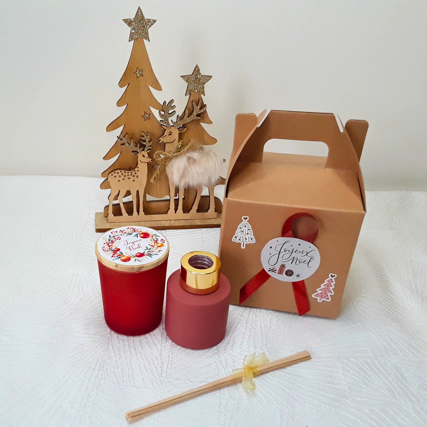 Coffret Bougie & Diffuseur – Cadeau Noël cocooning parfumé
