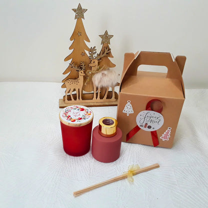 Coffret Bougie & Diffuseur – Cadeau Noël cocooning parfumé