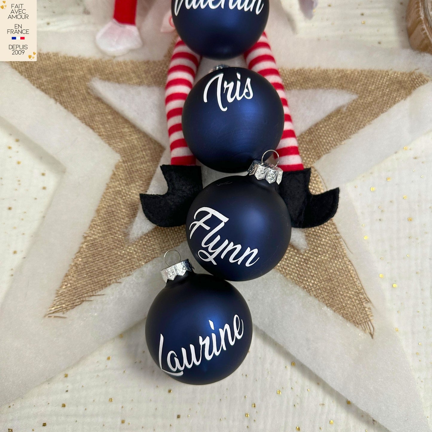 Boule de Noël Personnalisée - Première Boule de Noël pour Bébé - Décoration Unique pour Sapin de Noël