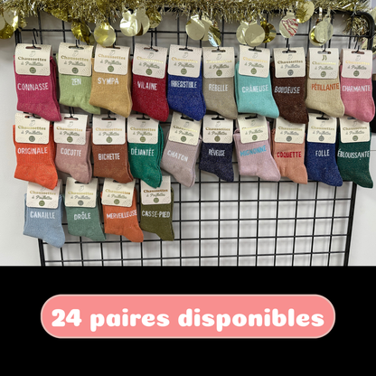 Box Cadeau Chaussette à Paillettes – Personnalité & Caractère – Coffret Personnalisé Femme
