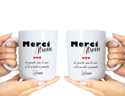 Mug Cadeau Nounou Personnalisé en France – Merci Maîtresse, ATSEM, Aesh – Livraison rapide