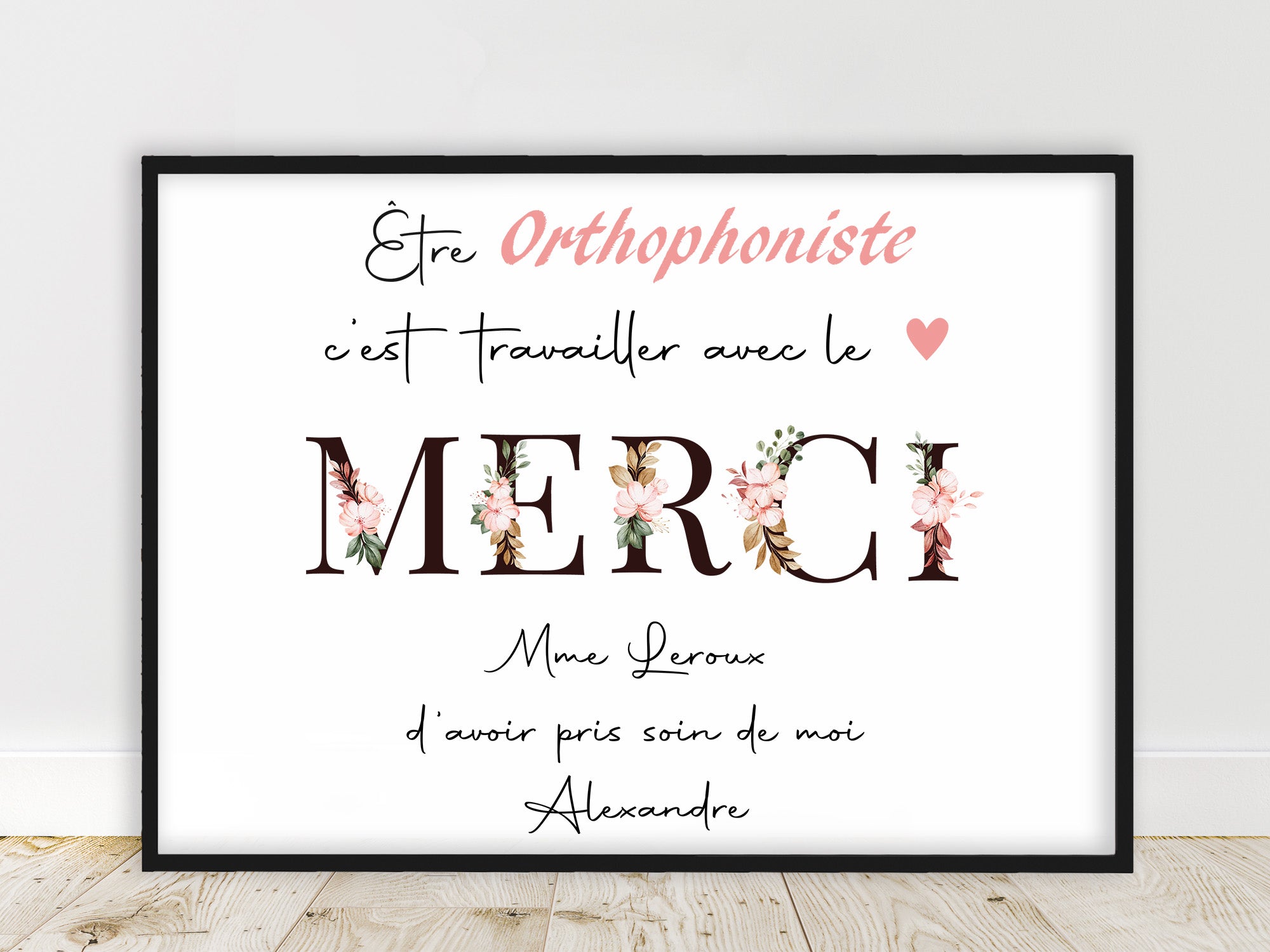 Affiche personnalisée Orthophoniste - Fait main en France, parfaite pour un cadeau personnalisé