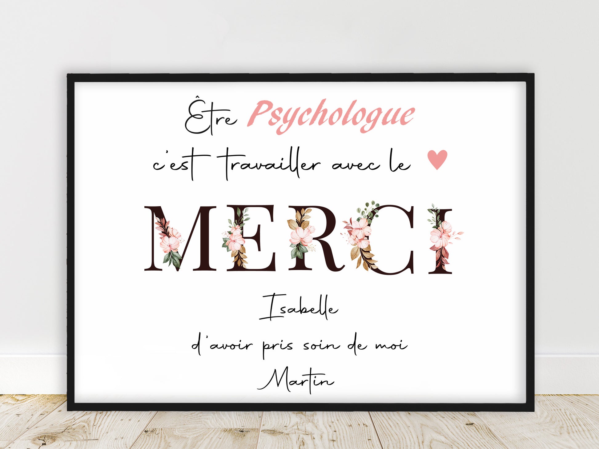 Affiche personnalisée Psychologue - Fait main en France, un cadeau attentionné et unique