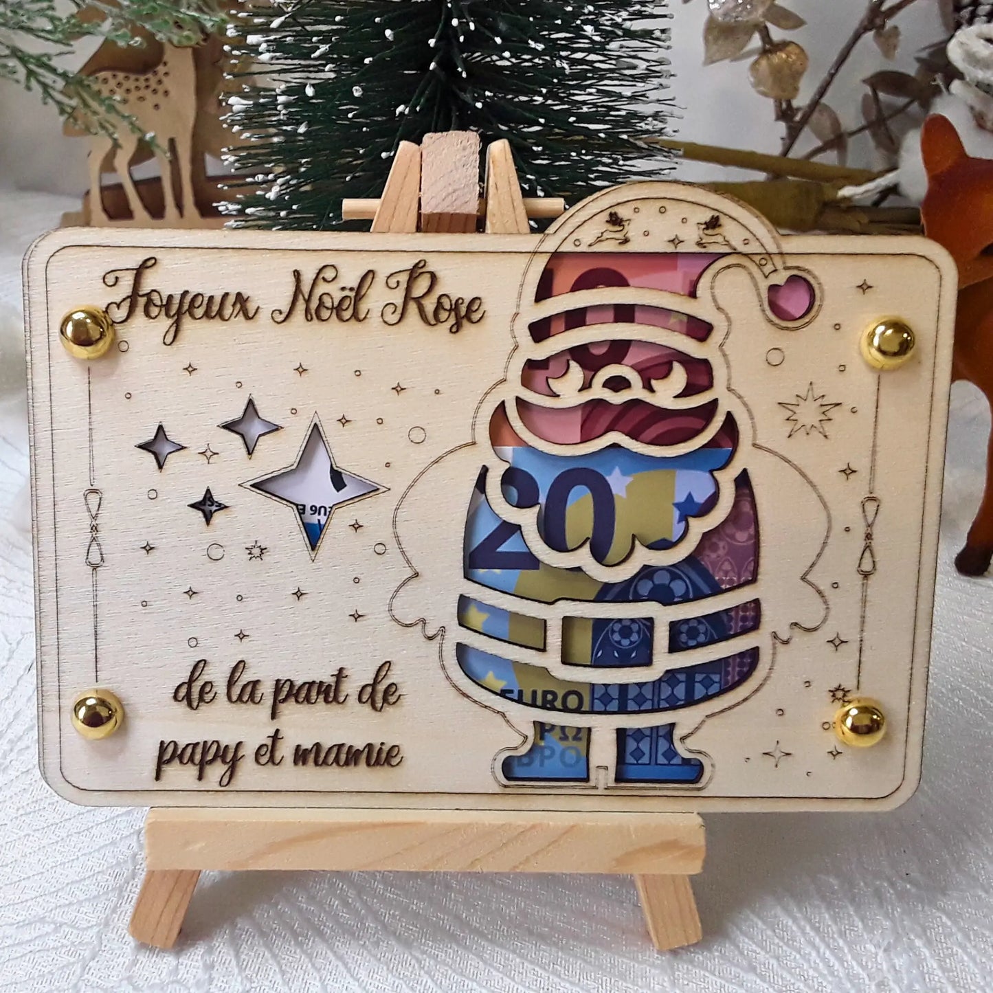 Carte cadeau bois personnalisée – Gravure laser artisanale unique - Idée Noël #4
