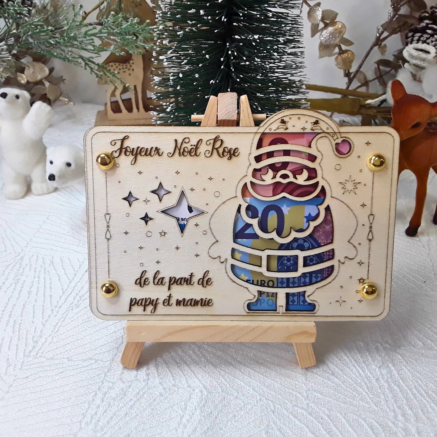 Carte cadeau bois personnalisée – Gravure laser artisanale unique - Idée Noël #4