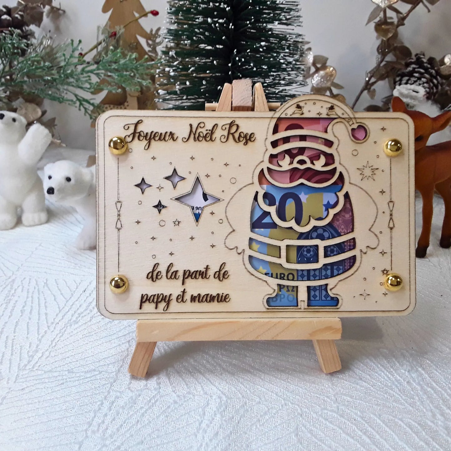 Carte cadeau bois personnalisée – Gravure laser artisanale unique - Idée Noël #4