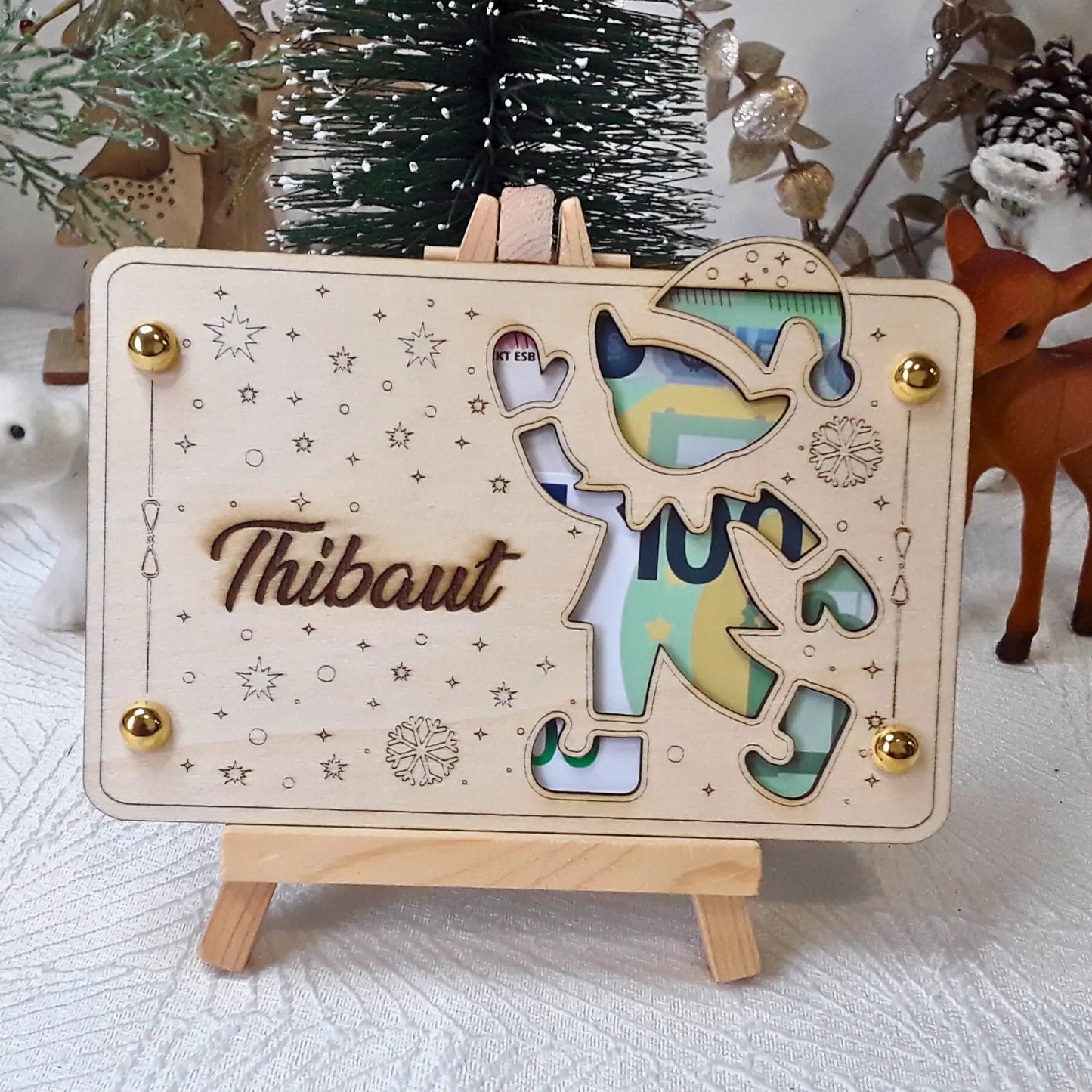 Carte cadeau bois personnalisée – Gravure laser artisanale unique - Idée Noël #4