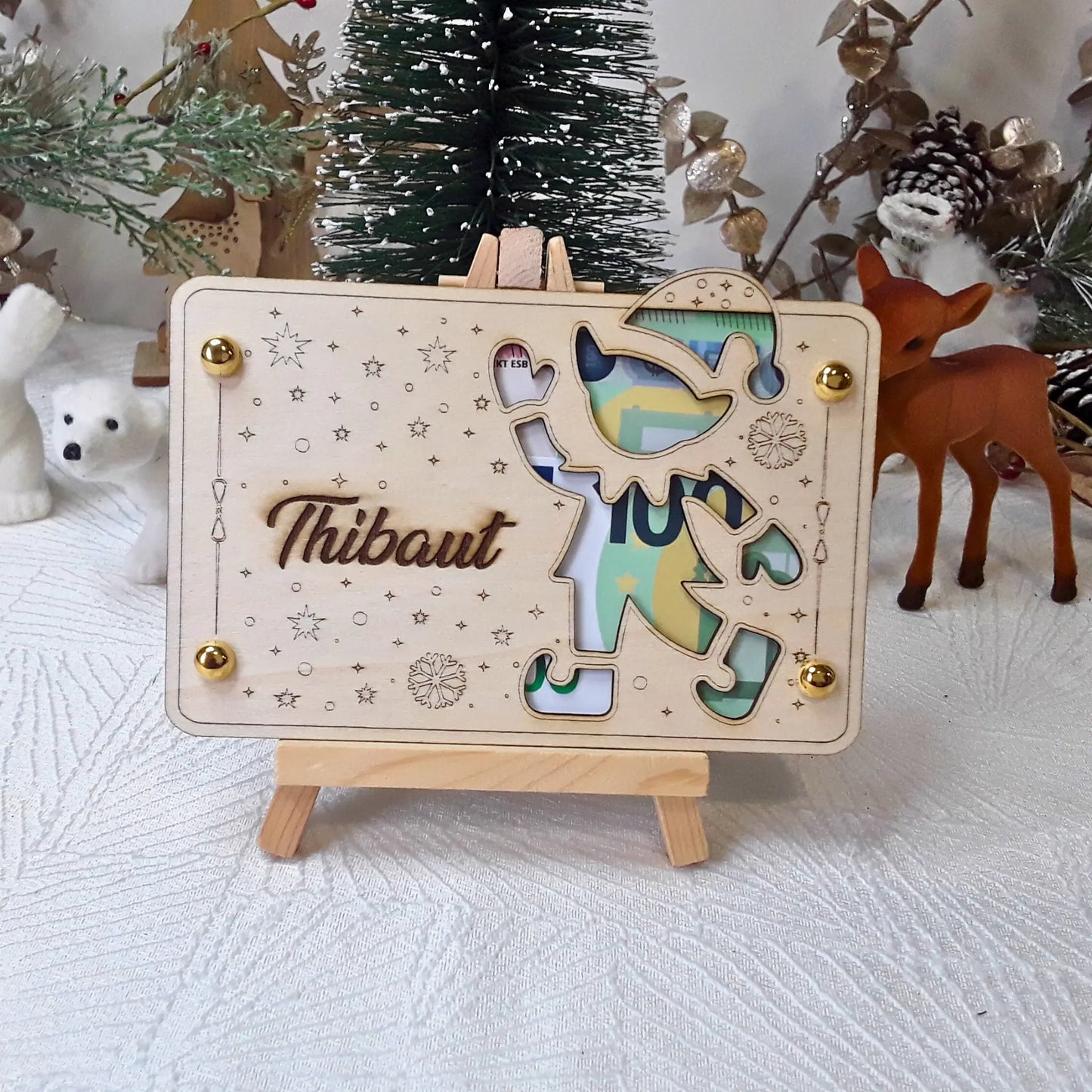 Carte cadeau bois personnalisée – Gravure laser artisanale unique - Idée Noël #4