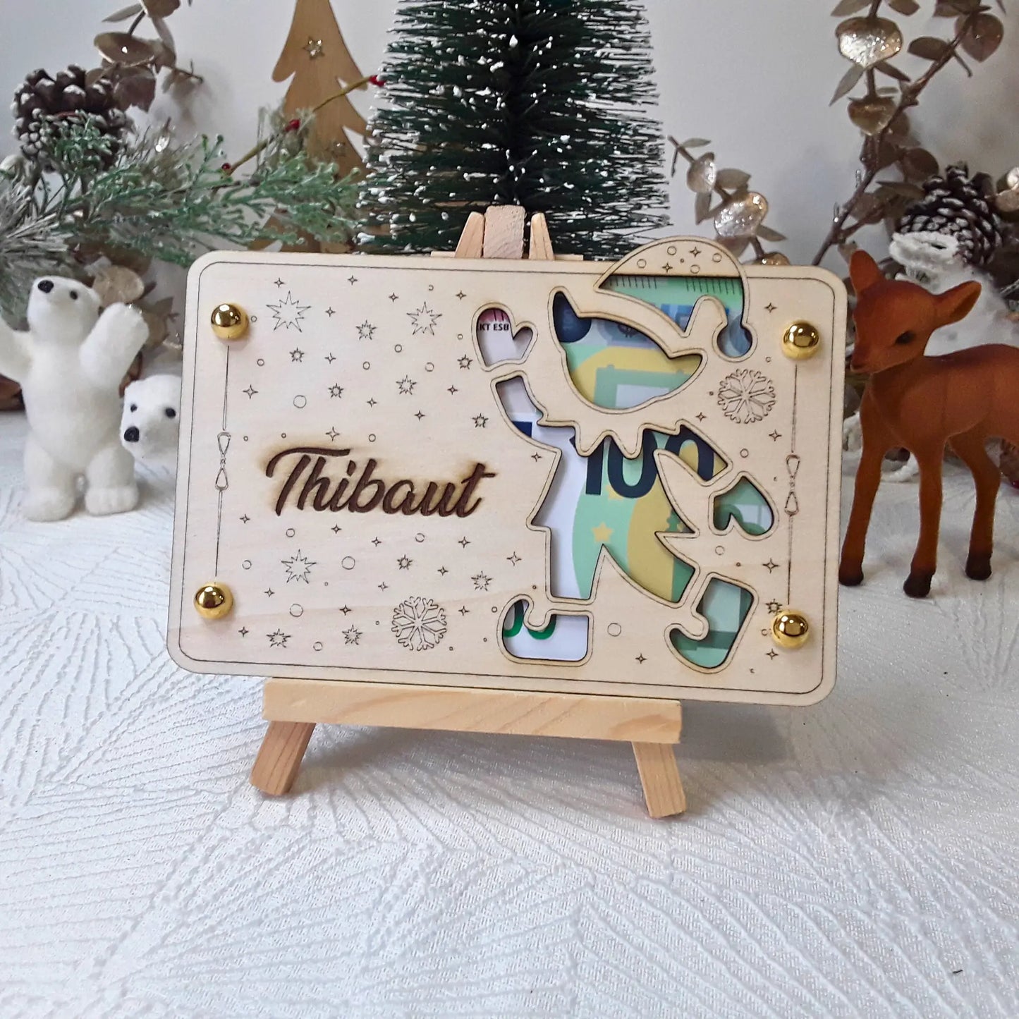 Carte cadeau bois personnalisée – Gravure laser artisanale unique - Idée Noël #4