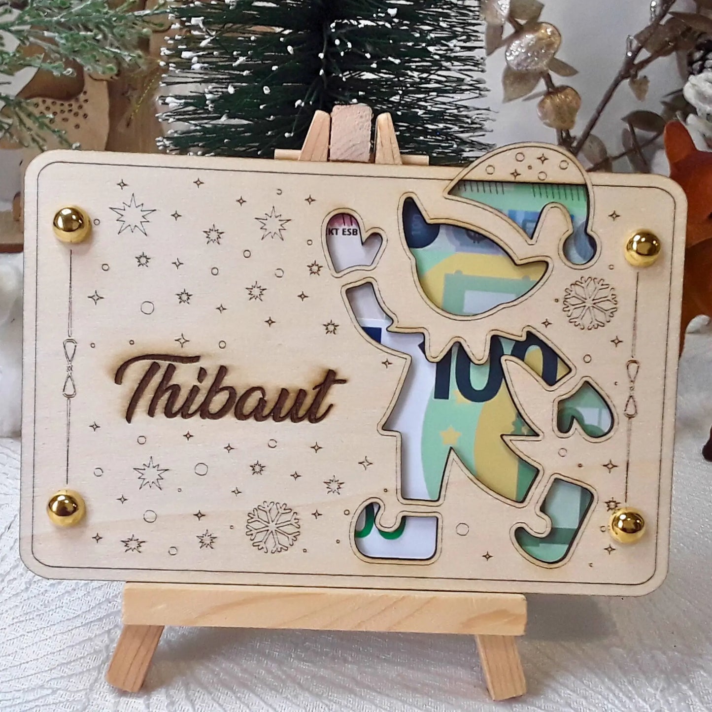 Carte cadeau bois personnalisée – Gravure laser artisanale unique - Idée Noël #4