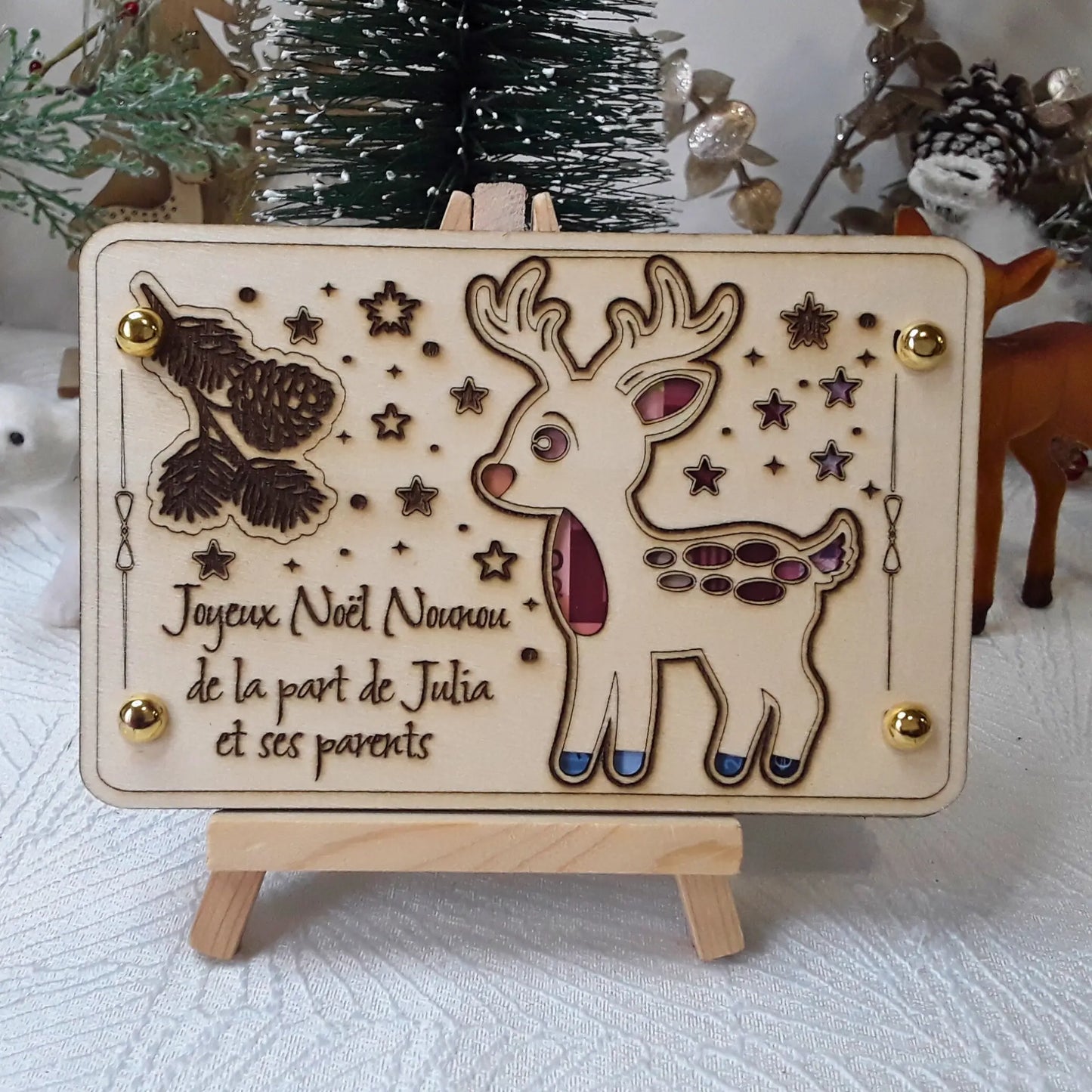 Carte cadeau bois personnalisée – Gravure laser artisanale unique - Idée Noël #4