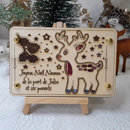 Carte cadeau bois personnalisée – Gravure laser artisanale unique - Idée Noël #4