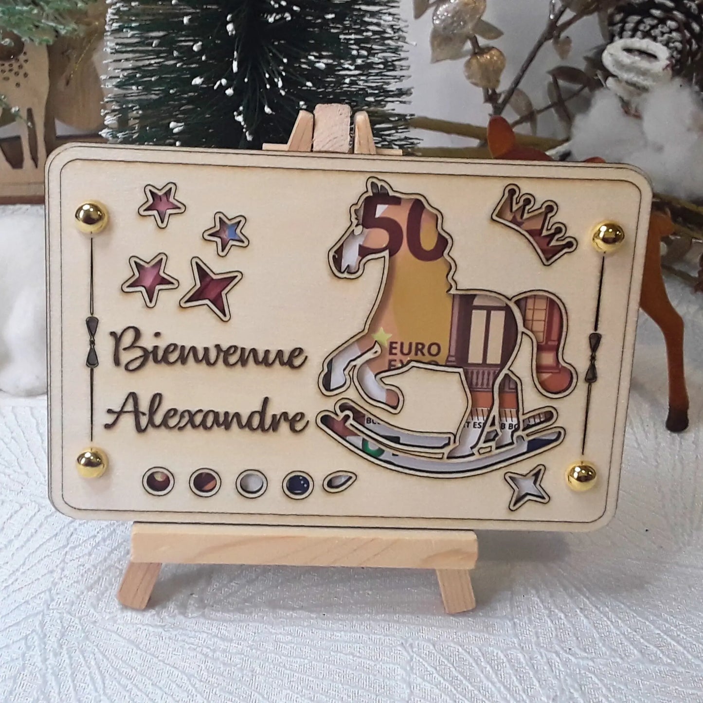 Carte cadeau bois personnalisée – Gravure laser artisanale unique - Idée Noël #4