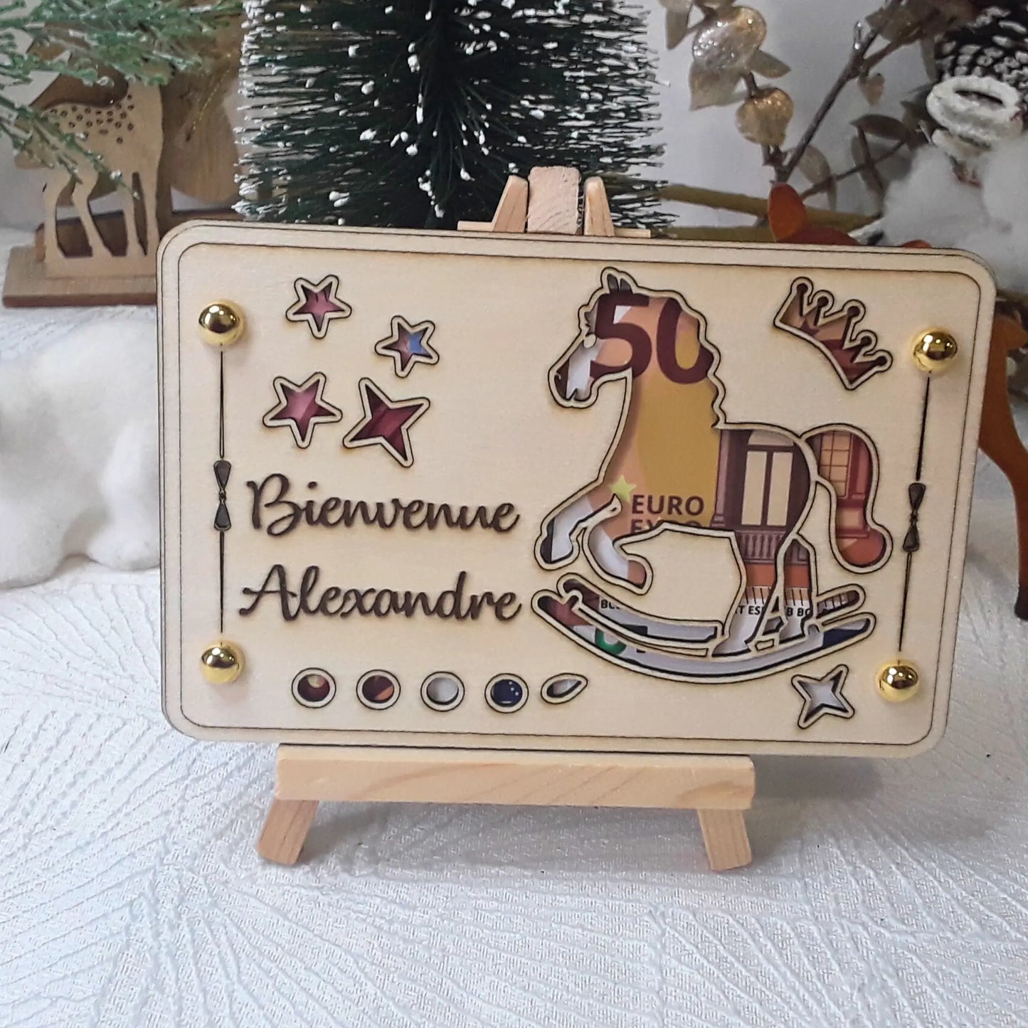 Carte cadeau bois personnalisée – Gravure laser artisanale unique - Idée Noël #4