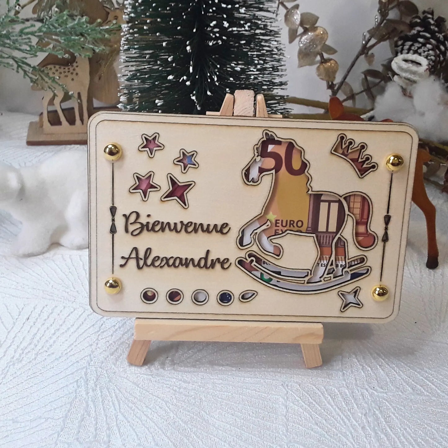 Carte cadeau bois personnalisée – Gravure laser artisanale unique - Idée Noël #4