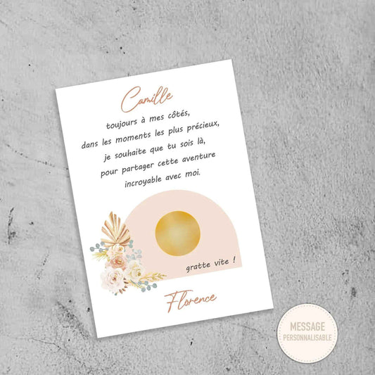 Demande témoin de mariage - Carte à gratter originale - Fait main en France - Annonce Invité