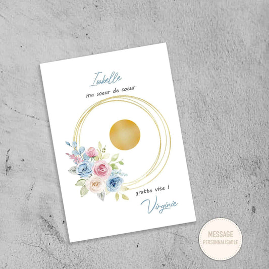 Carte à gratter personnalisée - Demande témoin mariage - Fait main dans notre atelier français