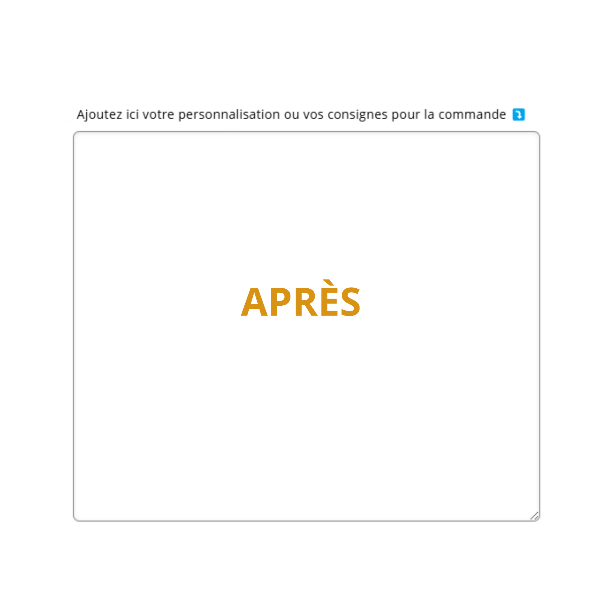 Écrivez vos détails personnalisés dans une case extensible.