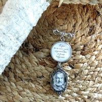 Doppelmedaillon für Brautstrauß, anpassbares Foto und Text, emotionaler Schmuck, Hommage an einen geliebten Menschen, Souvenir, Hochzeitstag