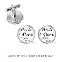 Manschettenknöpfe-Set für Herren, Manschettenknöpfe für Damen, personalisiertes Hochzeitsaccessoire, Herrenanzug, Geschenk für ihn, Geschenk für sie