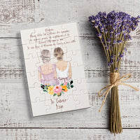 24-teiliges Hochzeitsankündigungspuzzle, Geschenk für die Mutter der Braut, preiswerte Hochzeitsankündigung, inklusive Geschenktüte, anpassbarer Text