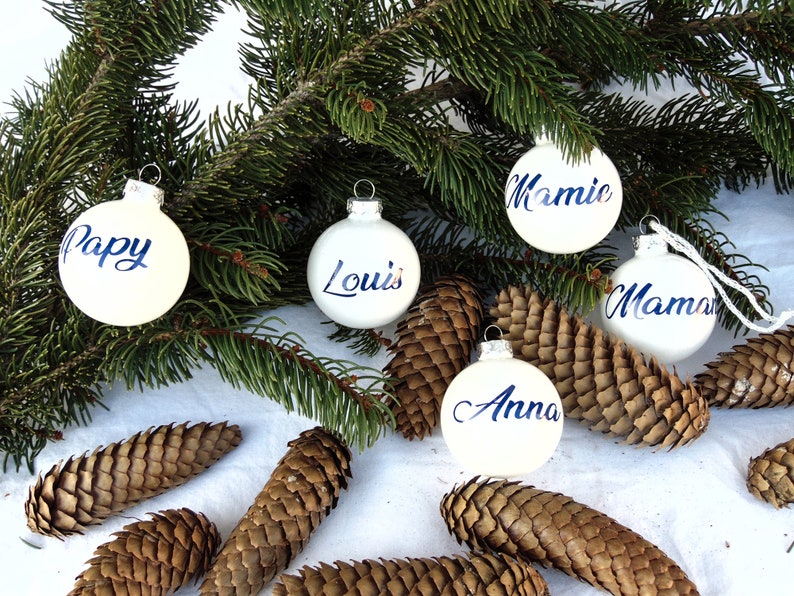 Boule de Noël Personnalisée - Première Boule de Noël pour Bébé - Décoration Unique pour Sapin de Noël