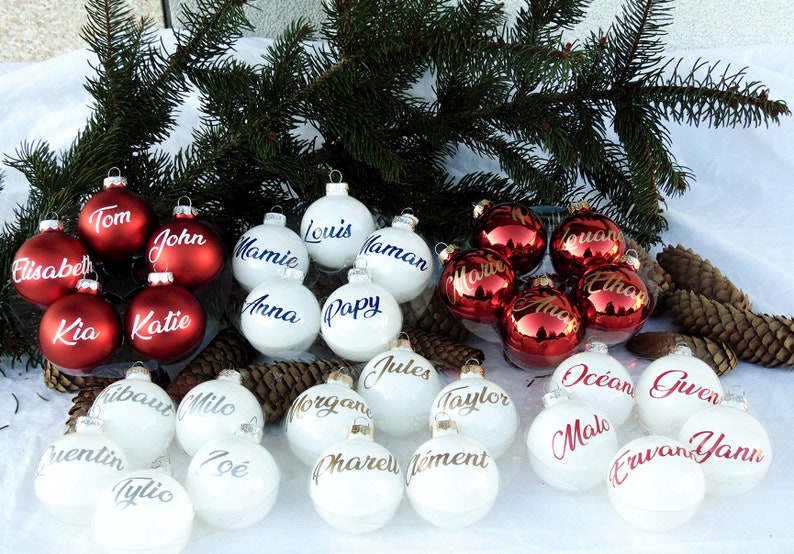 Boule de Noël Personnalisée - Première Boule de Noël pour Bébé - Décoration Unique pour Sapin de Noël