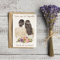 Request for personalized witness, A6 format, original wedding announcement, bridesmaid, French crafts, thank you for wedding help