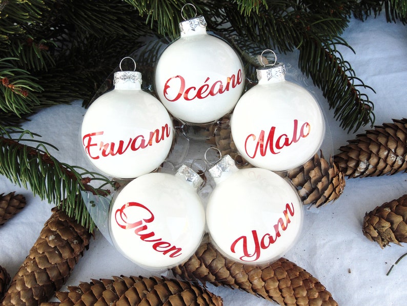 Boule de Noël Personnalisée - Première Boule de Noël pour Bébé - Décoration Unique pour Sapin de Noël