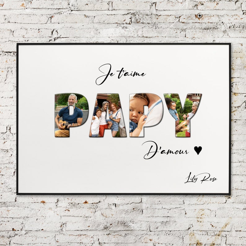 Grandma gift, gift for wife, Happy Mother's Day, personalized A3 or A4 poster with photograph, optional frame, Grandmother's Day