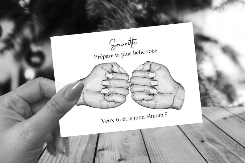 Demande de témoin personnalisée, homme, femme, carte A6 10x15cm, veux-tu être, invitation mariage originale, couleur ou noir et blanc, texte