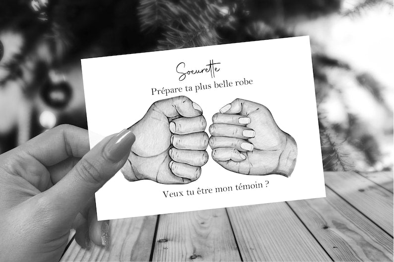 Personalized witness request card, male or female witness, A6 10x15cm, text personalization, color or black and white, do you want to be