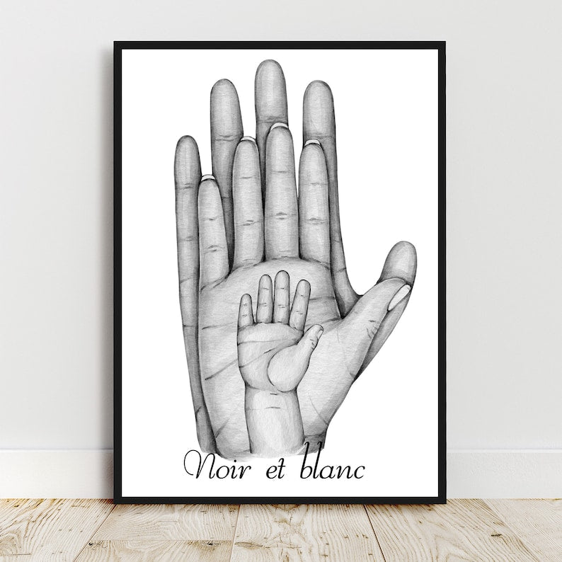 Cadeau de naissance, affiche famille, affiche A4 sans cadre, personnalisation totale, cadeau pour homme, cadeau pour femme, décoration mur