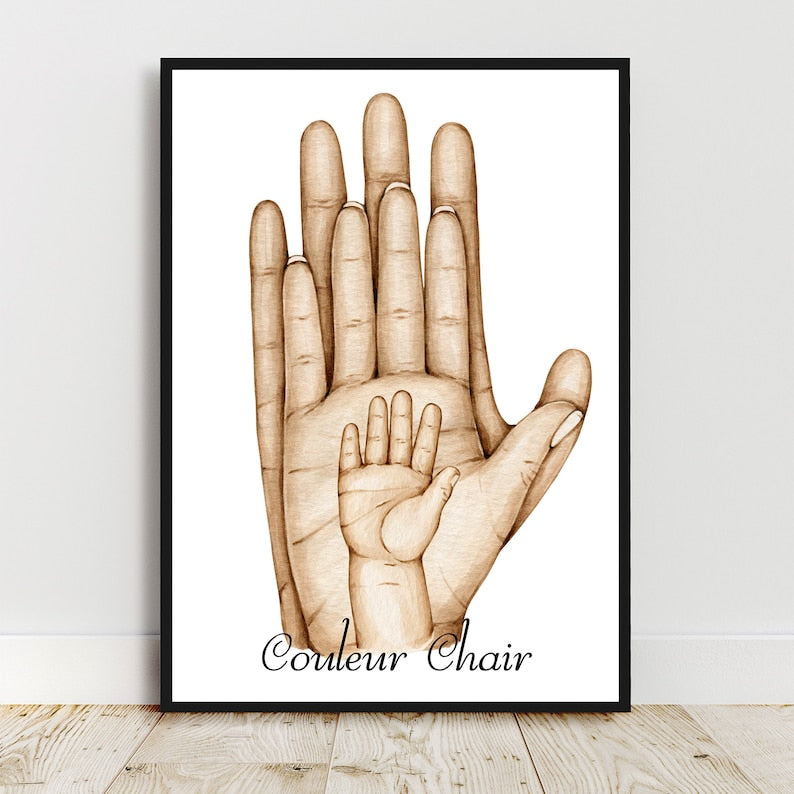 Cadeau de naissance, affiche famille, affiche A4 sans cadre, personnalisation totale, cadeau pour homme, cadeau pour femme, décoration mur