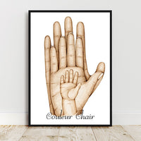 Cadeau de naissance, affiche famille, affiche A4 sans cadre, personnalisation totale, cadeau pour homme, cadeau pour femme, décoration mur