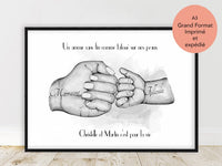 Personalized poster, A3 poster, optional frame, godmother gift, wall art, wall decoration