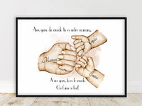 Personalized poster, A3 poster, optional frame, godmother gift, wall art, wall decoration