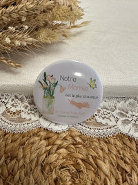 miroir de poche, badge ou magnet personnalisé, idees cadeau pour mamie, pour la fête des grands-meres,  taille 75mm