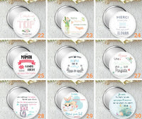 pocket mirror, personalized badge or magnet, gift for a nanny at the end of her contract, give a gift to your nanny, size 75mm