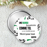 pocket mirror, personalized badge or magnet, gift for a nanny at the end of her contract, give a gift to your nanny, size 75mm