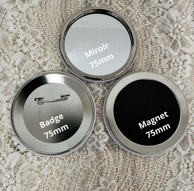 pocket mirror, personalized badge or magnet, gift ideas for grandma, for Grandmother's Day, size 75mm, grandma's party