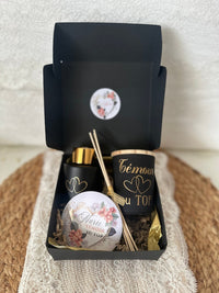 Bougie personnalisée, bougie parfumée, diffuseur et magnet personnalisés, contenant bougie personnalisé, coffret bougie, idée cadeau bougie