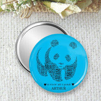 Miroir de poche, badge ou magnet personnalisable 7.5cm, cadeau pour atsem, maitresse, nounou, idéal en fin d'année scolaire, cadeau pas cher