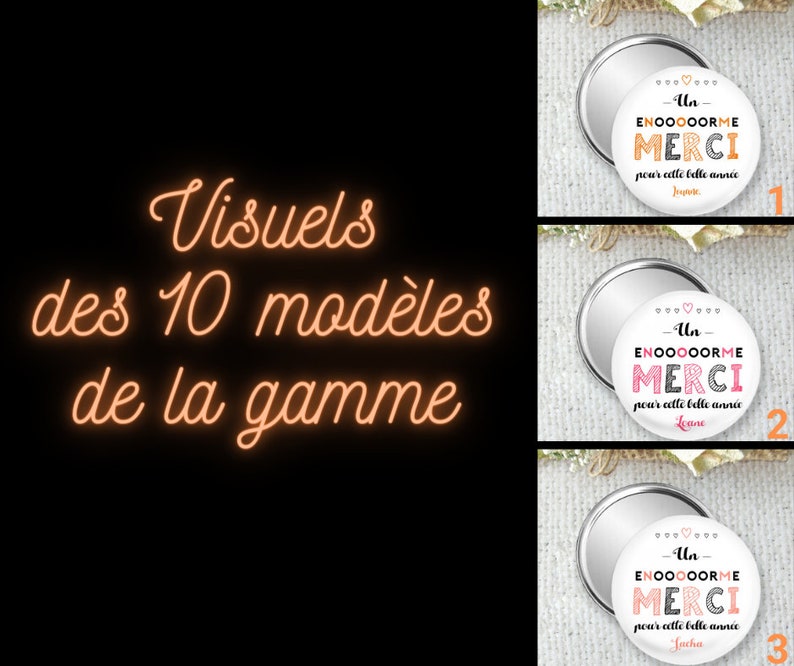 Pocket mirror, personalized badge or magnet 75mm, gift idea for low budget, French manufacturing, gift made to order